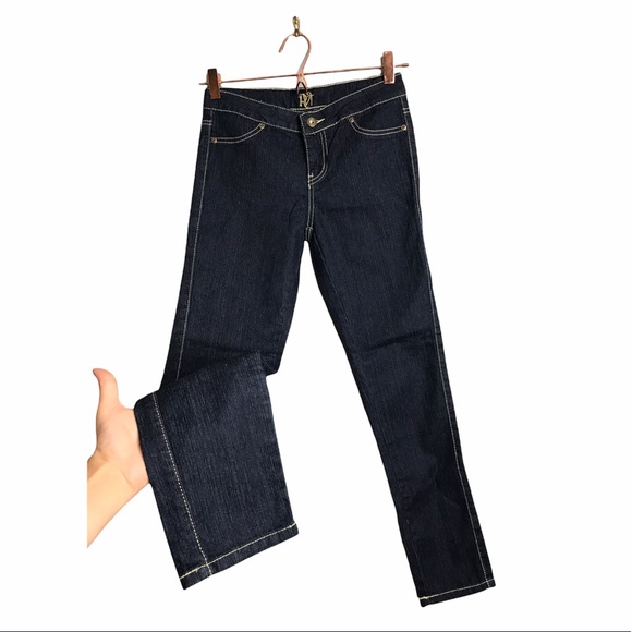 RVT | Dark Blue High Waisted Skinny Jeans Denim - Picture 3 of 6